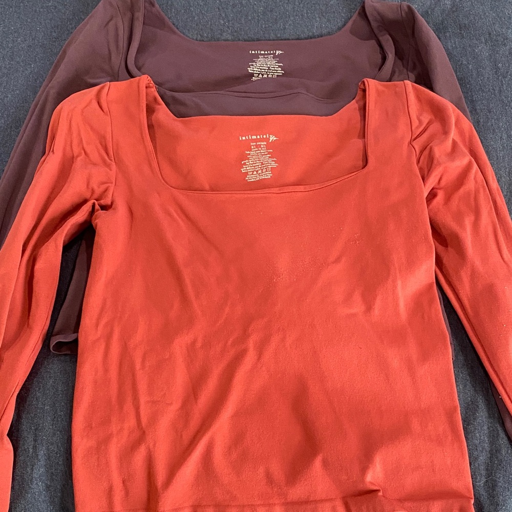 Free People Clean Lines Long Sleeve Square Neck Tops